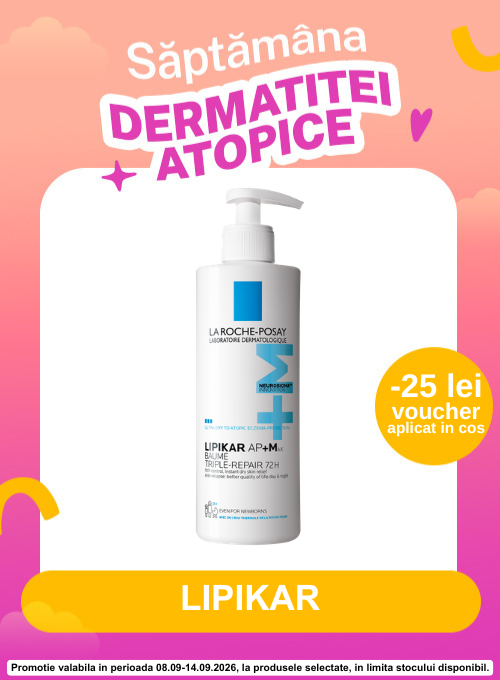 Promotie cu 25 lei voucher aplicat in cos la Balsam triplu reparator Lipikar Baume AP+Max, 400 ml, La Roche Posay