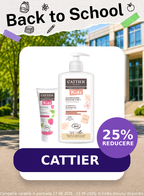 Promotie cu 25% reducere la Cattier - Back to School