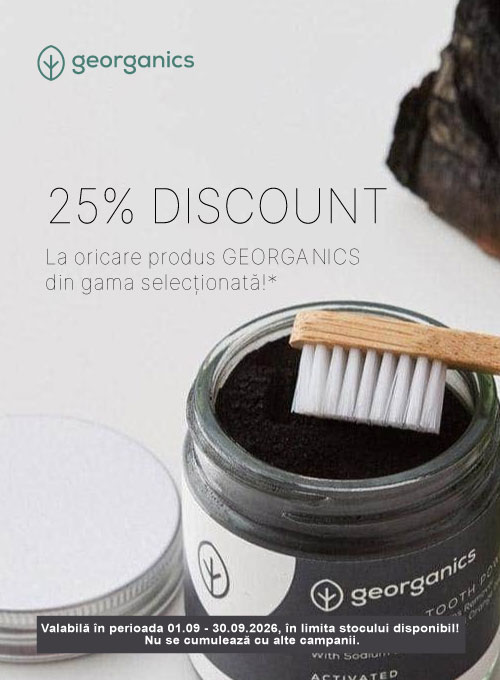 Promotie cu 25% reducere la Georganics