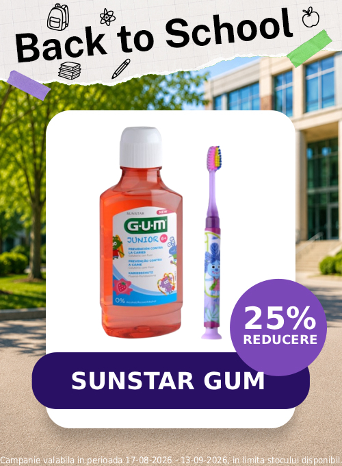 Promotie cu 25% reducere la Sunstar Gum - Back to School