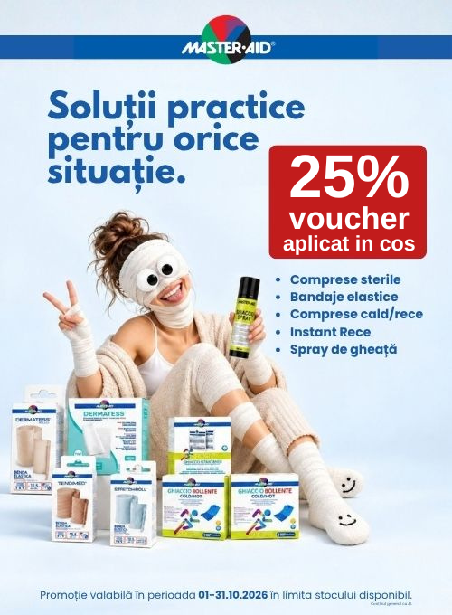 Promotie cu 25% voucher aplicat in cos la Master-Aid