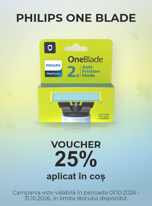 Promotie cu 25% voucher aplicat in cos la Philips One Blade