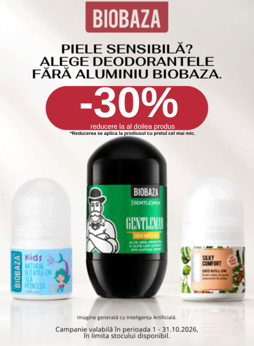 Promotie cu 30% reducere la al doilea produs Biobaza