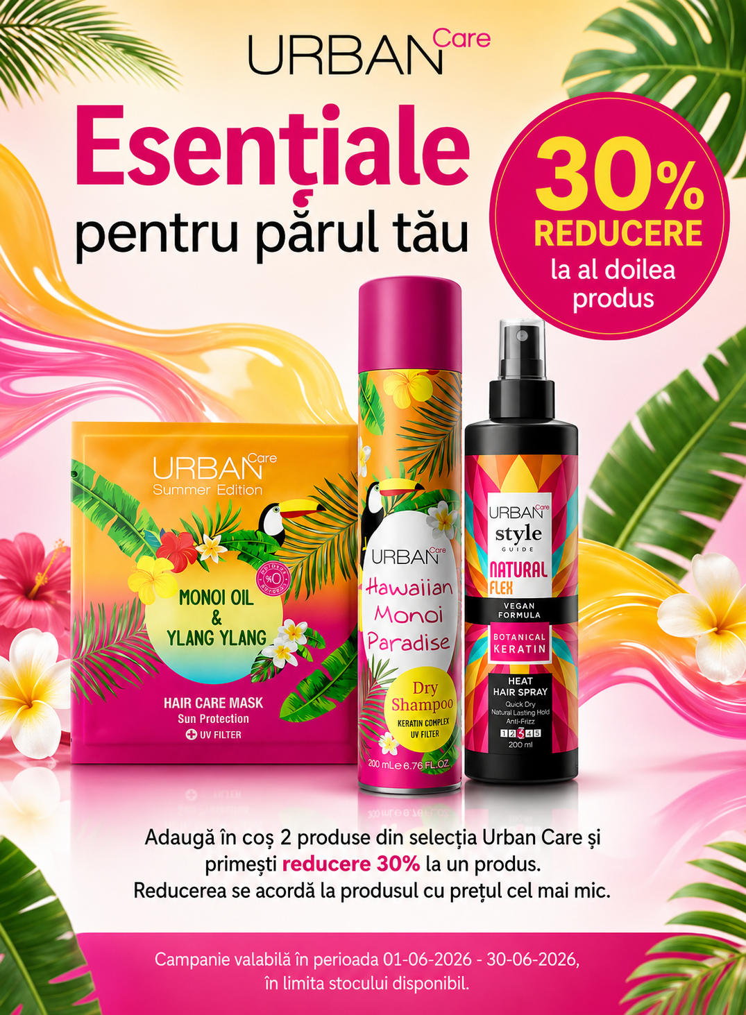 Promotie cu 30% reducere la al doilea produs Urban Care