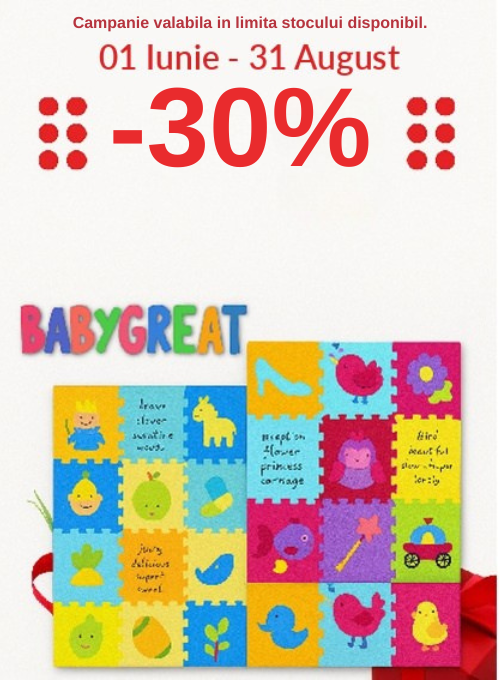 Promotie cu 30% reducere la Babygreat