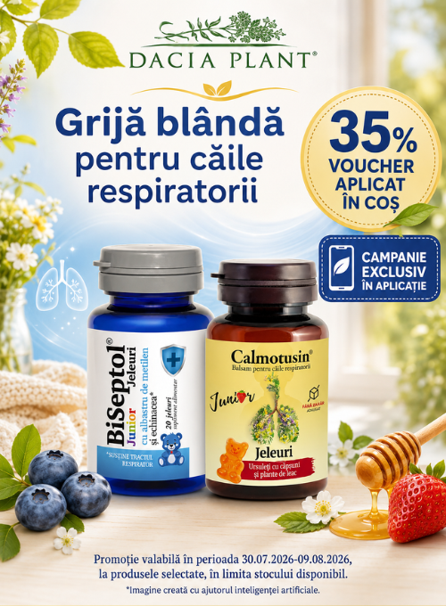 Promotie cu 35% voucher aplicat in cos la Dacia Plant Exclusiv in Aplicatie