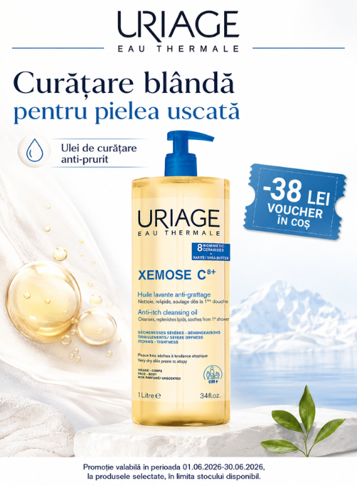 Promotie cu 38 lei voucher aplicat in cos la Uriage Xemose C8 