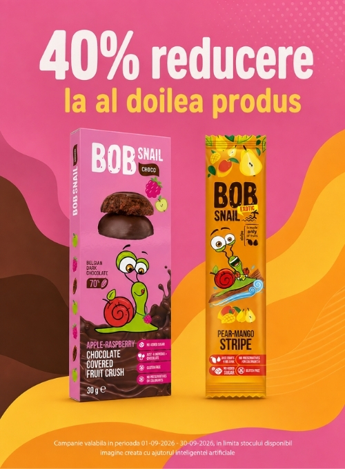 Promotie cu 40% reducere la al doilea produs Bob Snail