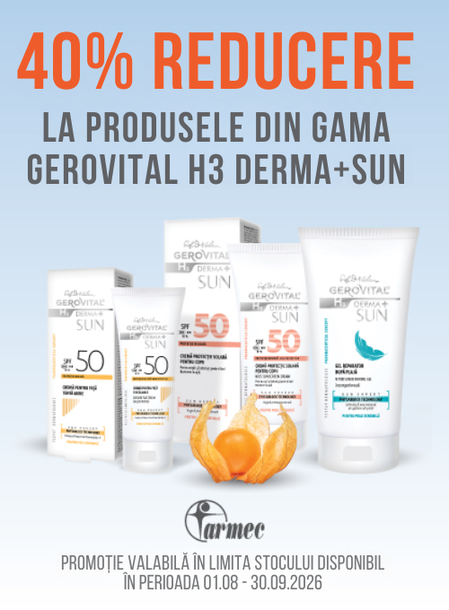 Promotie cu 40% reducere la Gerovital H3 Derma+ Sun