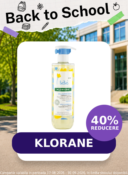 Promotie cu 40% reducere la Klorane - Back to School