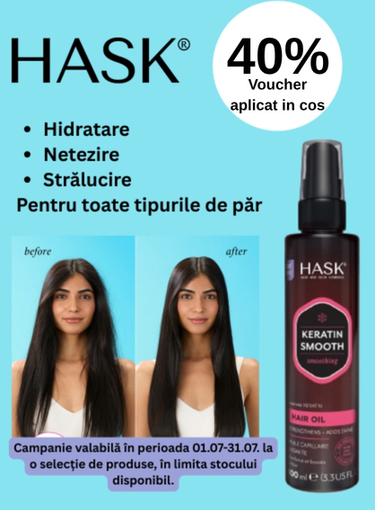Promotie cu 40% voucher aplicat in cos la Hask