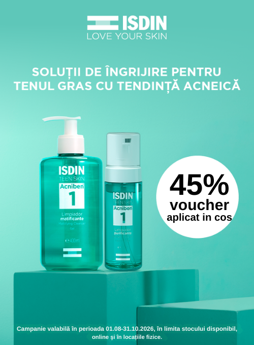 Promotie cu 45% voucher aplicat in cos la Isdin