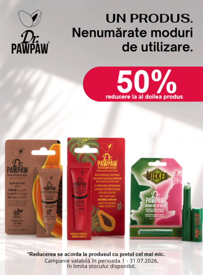 Promotie cu 50% reducere la al doilea produs Dr.PawPaw