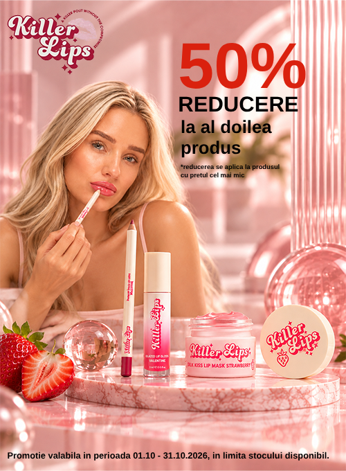 Promotie cu 50% reducere la al doilea produs Killer Lips