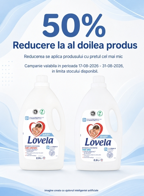 Promotie cu 50% Reducere la al doilea produs Lovela