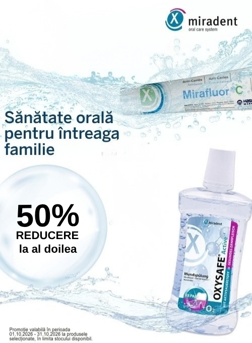 Promotie cu 50% reducere la al doilea produs Miradent