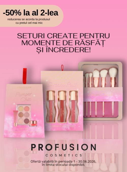Promotie cu 50% reducere la al doilea produs Profusion Cosmetics