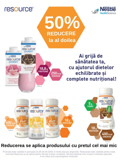 Promotie cu 50% reducere la al doilea Produs Resource