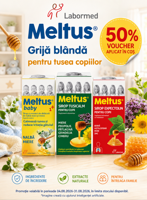 Promotie cu 50% voucher aplicat in cos la Meltus