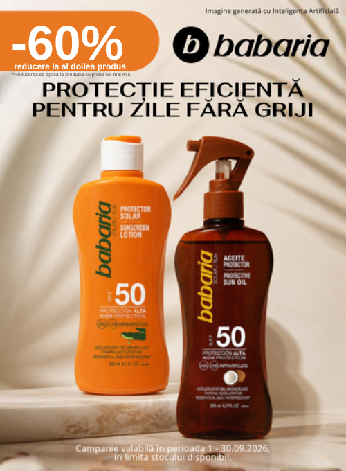 Promotie cu 60% reducere la al doilea produs Babaria