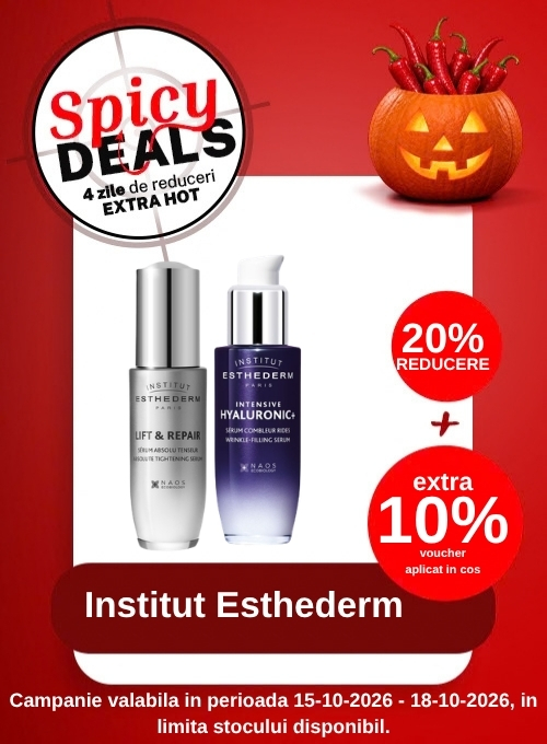 Promotie cu exta 10% voucher aplicat in cos la Institut Esthederm - Spicy Deals