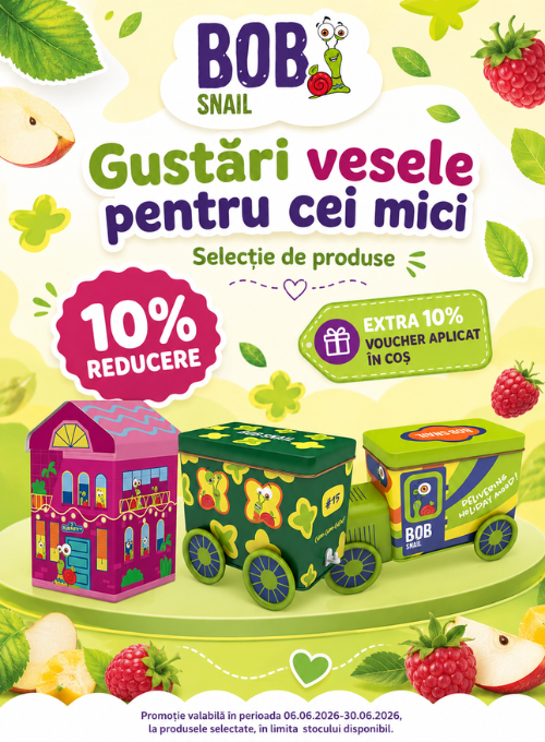 Promotie cu extra 10% voucher aplicat in cos la Bob Snail