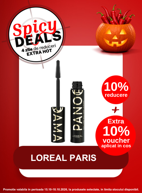 Promotie cu extra 10% voucher aplicat in cos la Loreal Paris