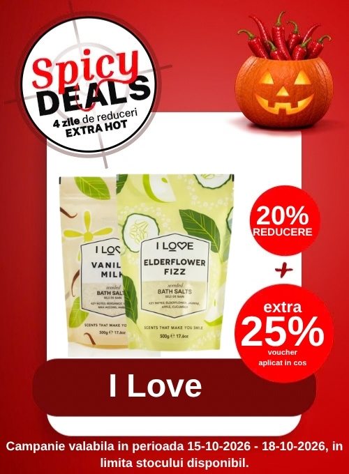 Promotie cu extra 25% voucher aplicat in cos la I Love - Spicy Deals
