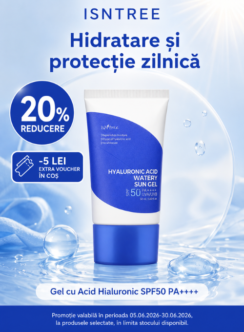 Promotie cu extra 5 Lei voucher aplicat in cos la Isntree Hyaluronic Acid