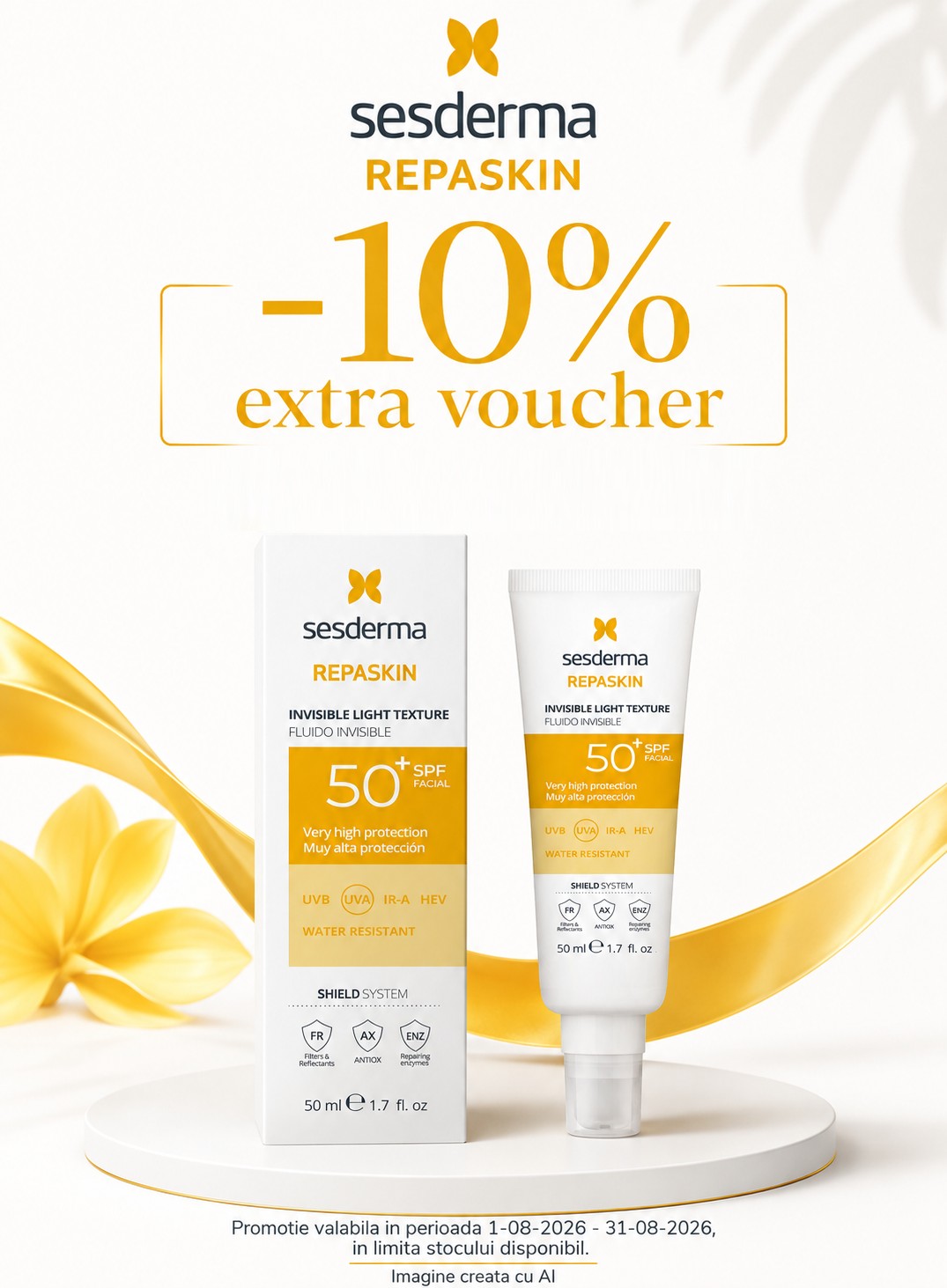 Promotie cu extra voucher aplicat in cos 10% la Sesderma