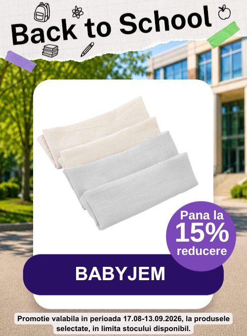 Promotie cu pana la 15% reducere la Babyjem - Back To School