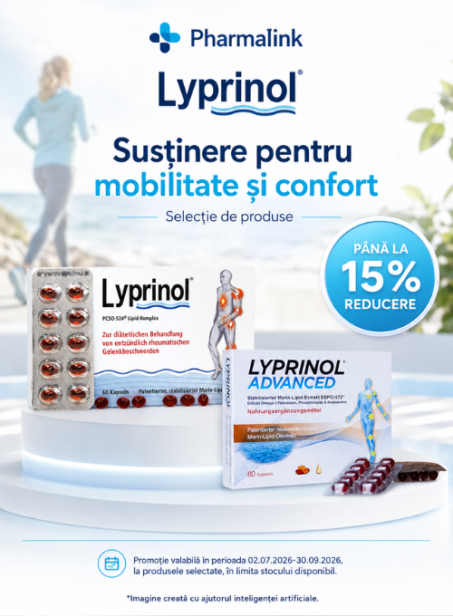 Promotie cu pana la 15% reducere la Pharmalink Lyprinol
