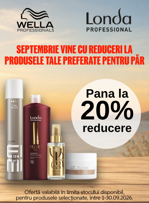 Promotie cu pana la 20% reducere la Wella si London