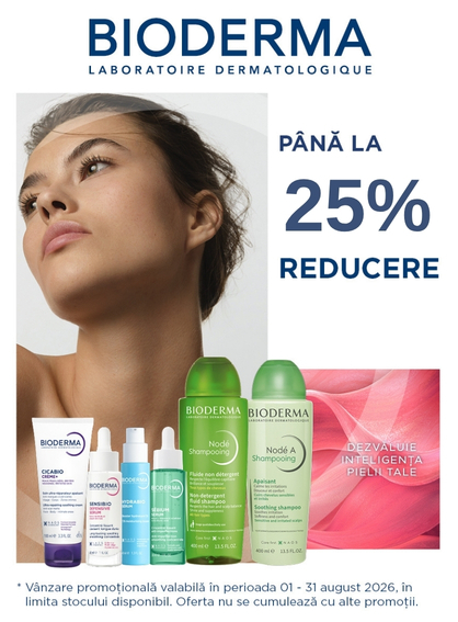 Promotie cu pana la 25% reducere la Bioderma