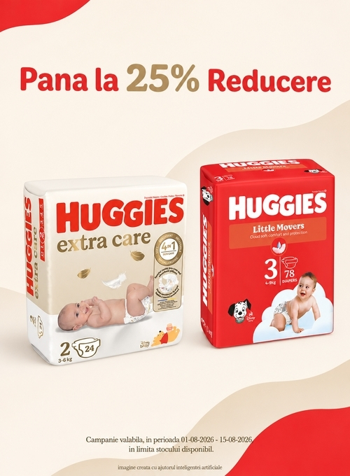 Promotie cu pana la 25% reducere la Huggies