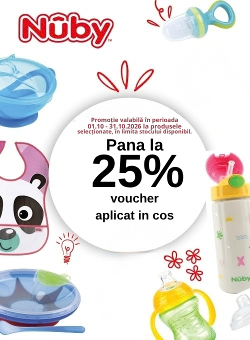 Promotie cu pana la 25% Voucher aplicat in cos la Nuby