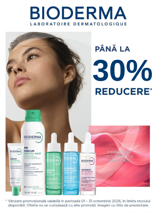 Promotie cu pana la 30% reducere la Bioderma