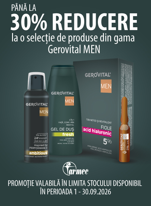 Promotie cu pana la 30% reducere la Gerovital Men