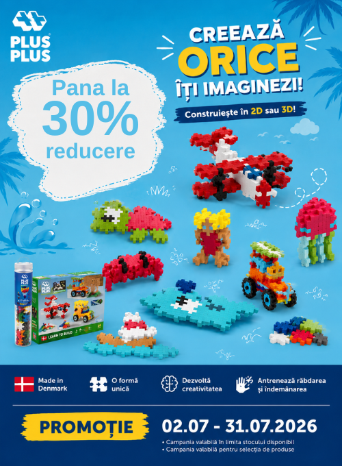 Promotie cu pana la 30% reducere la Plus-Plus