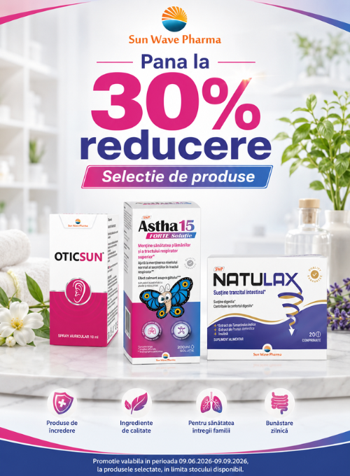 Promotie cu pana la 30% reducere la Sun Wave Pharma