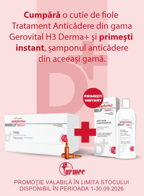 Promotie cu produs bonus la Gerovital Derma+ Tratament anticadere