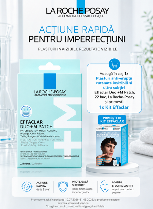 Promotie cu produs bonus la Plasturi anti-eruptii Duo +M Patch La Roche Posay