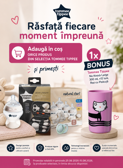Promotie cu produs bonus la Tommee Tippee