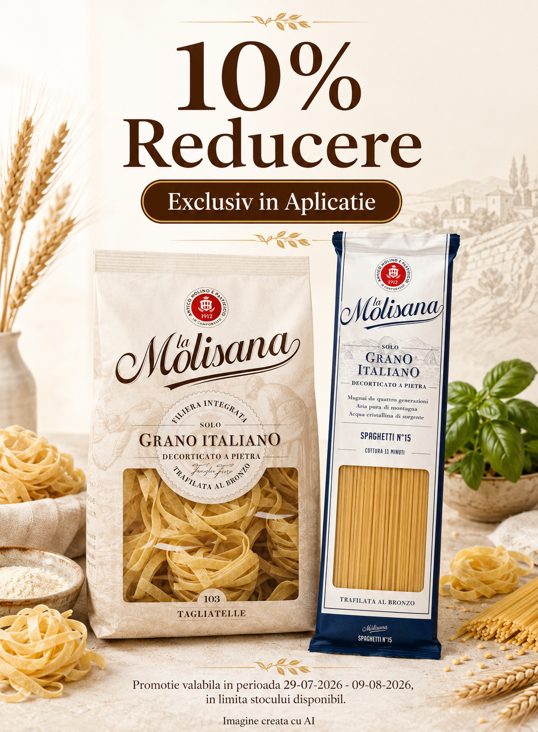 Promotie cu reducere 10% la La Molisana Exclusiv in Aplicatie