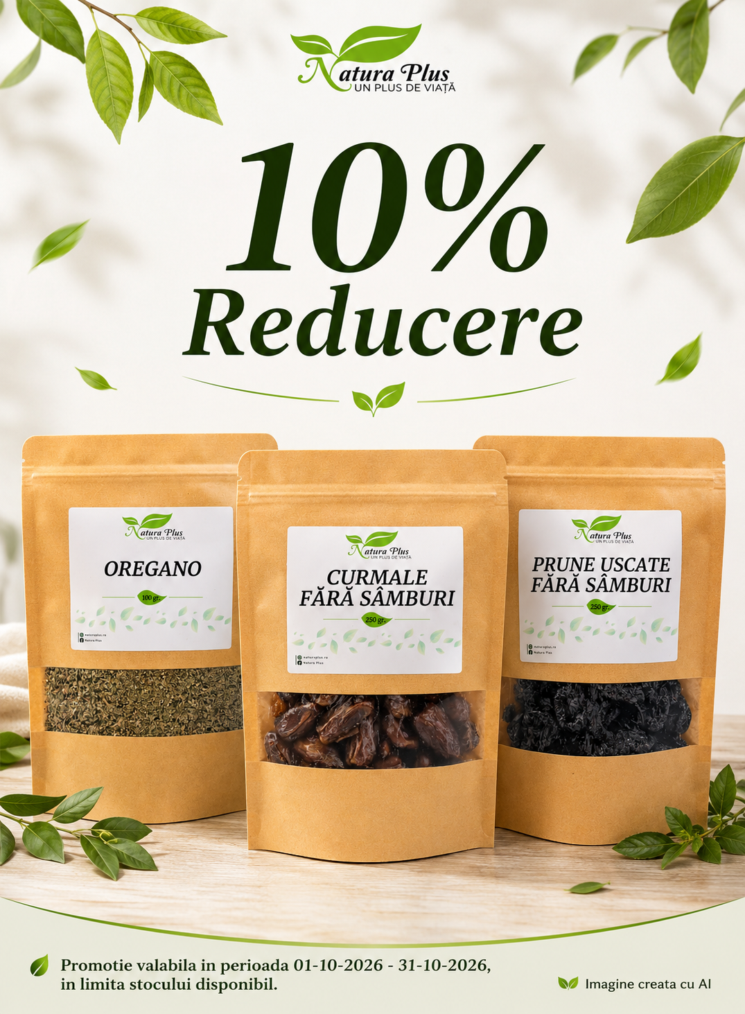 Promotie cu reducere 10% la Natura plus