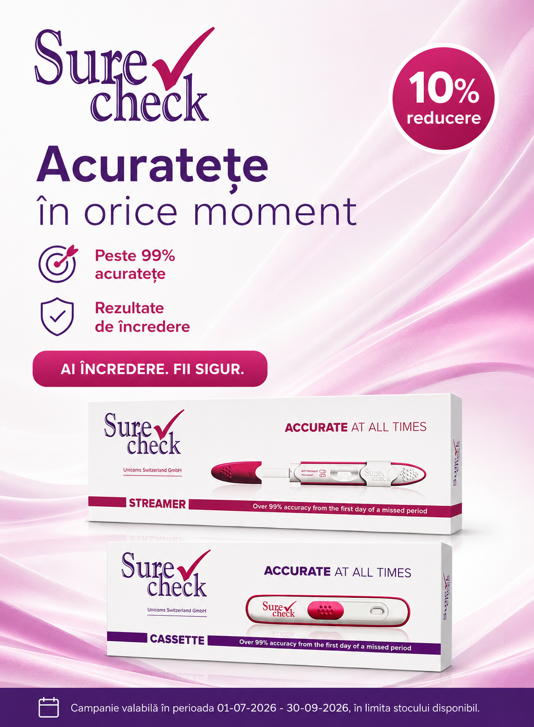 Promotie cu reducere 10% la Surecheck