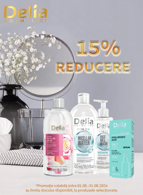 Promotie cu reducere 15% la Delia Cosmetics