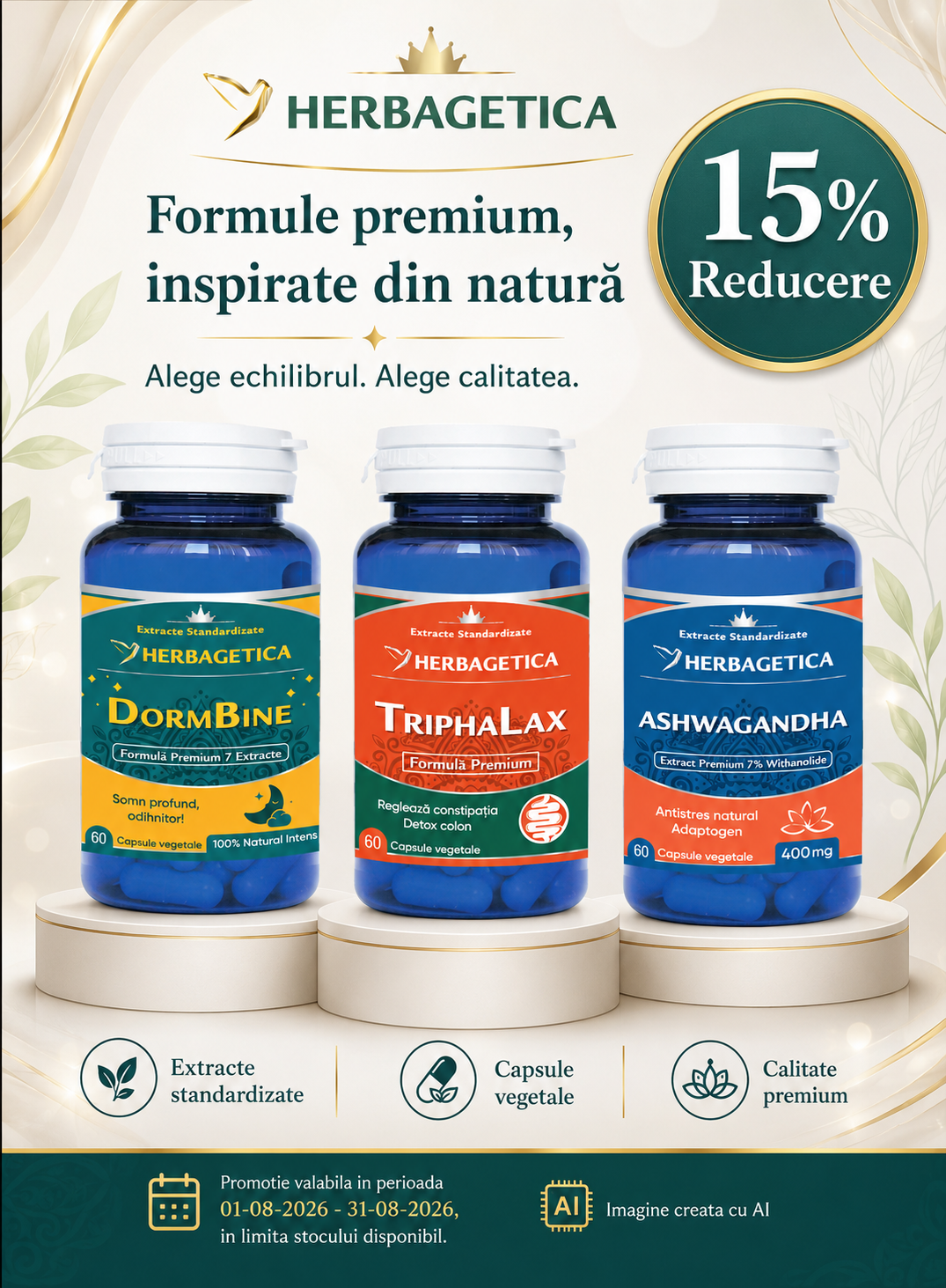 Promotie cu reducere 15% la Herbagetica