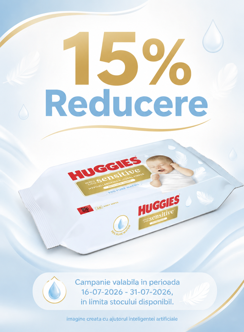 Promotie cu reducere 15% la Huggies