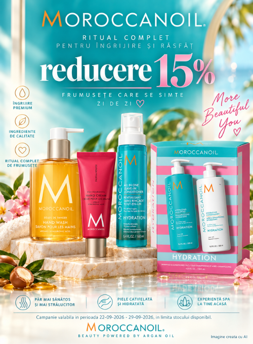 Promotie cu reducere 15% la Moroccanoil